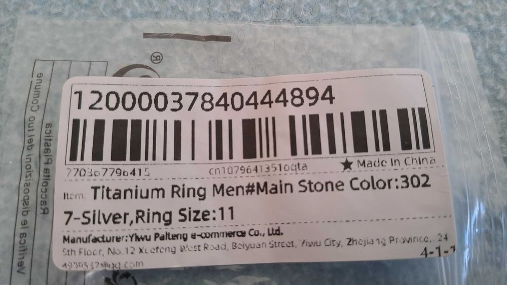 Anel Masculino Tintânio nº 11. Novo