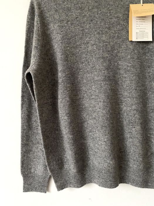 Nowy 100% wełna merino dzianinowy sweter szary