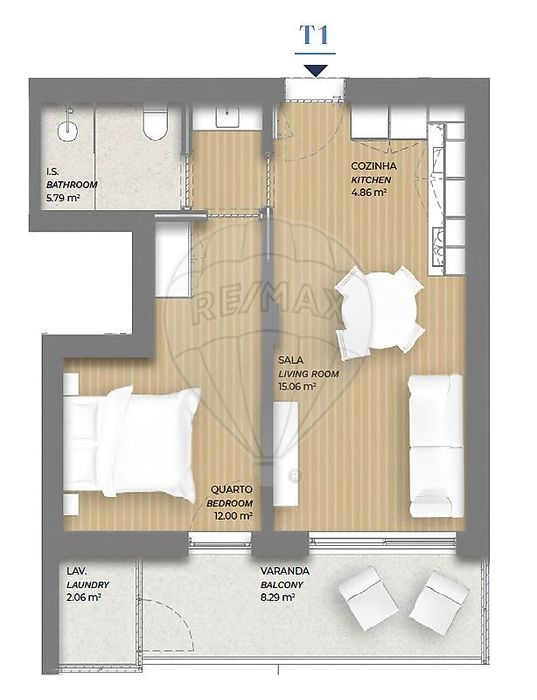 Apartamento T1 para venda