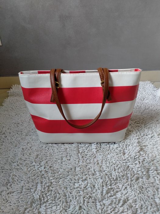 Michael Kors torebka czerwona w białe pasy .