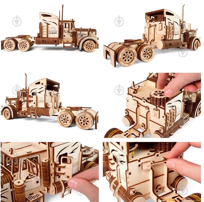 Механічний 3d пазл ugears модель тягач vm-03