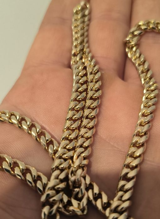 Nowy złoty łańcuszek splot pancerka cuban 585 14k