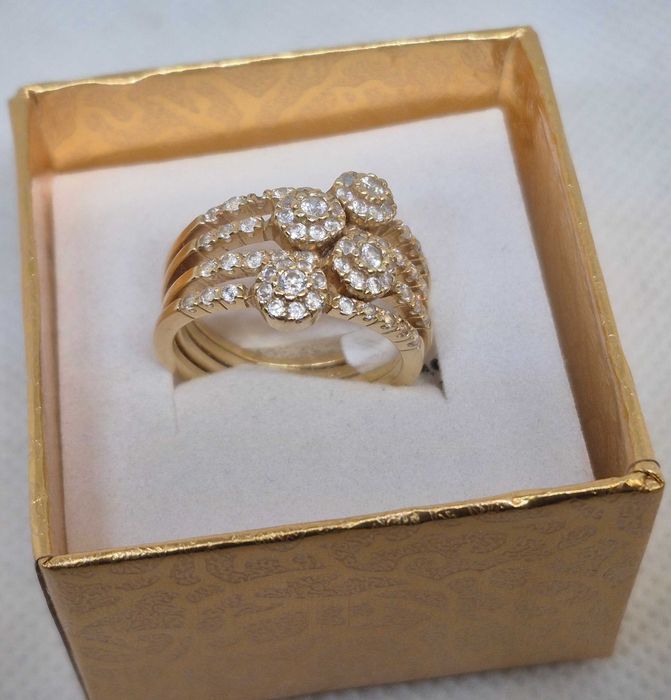 Pierścionek złoty z oczkami 6,54g 585 14k r.14; Komis Jasło Igielna