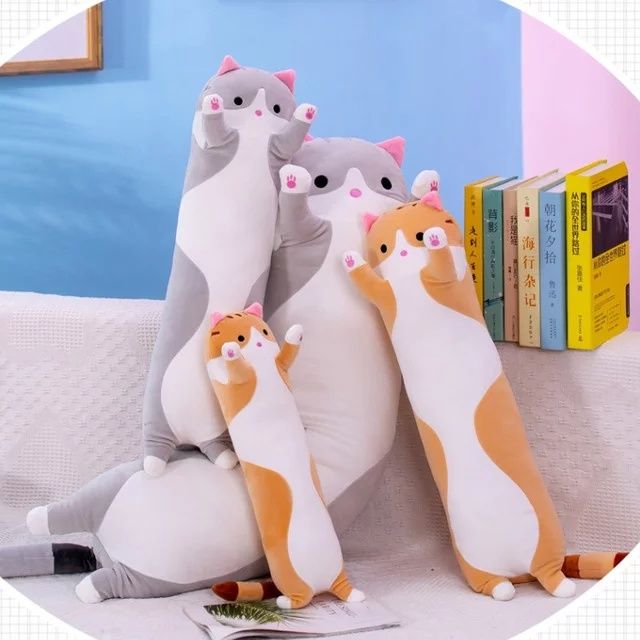 Кот батон мягкая плюшевая игрушка подушка обнимашка антистресс подарок плюшевый