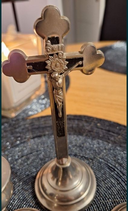 Zestaw kolędowy krzyż i lichtarze