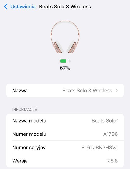 Słuchawki bezprzewodowe Beats Solo 3 Wireless Rose Gold