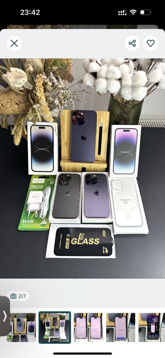100% акб iPhone 14 Pro Max на 128 gb Neverlock Apple Айфон про purple