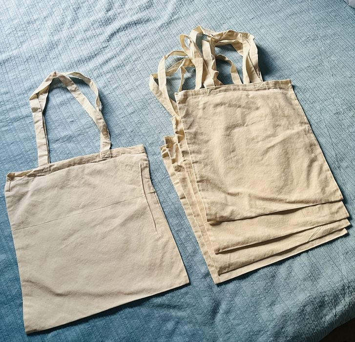 Sacos de pano em algodão cru