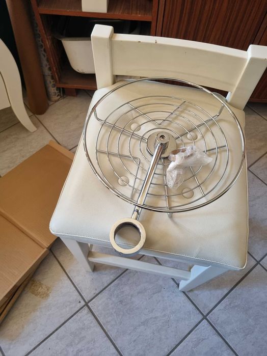 kosz boczny chrom  do rury fi50 kolumnowy do kuchni jadalni