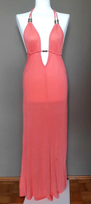 Długa sukienka River Island maxi, rozm. z metki S (noszona jako M). Piękny letni kolor, ładnie podkreśla opaleniznę.