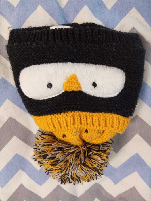 Шапка теплая зимняя осеняя для новорожденного до 6 месяцев