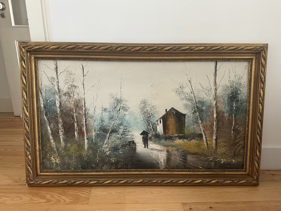 Vendo quadro moldura com entalhes ouro