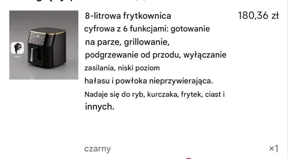 Frytkownica beztłuszczowa 8-litrowa