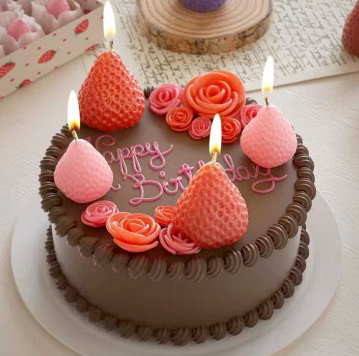 Свеча Клубника (набор 3 свечи)