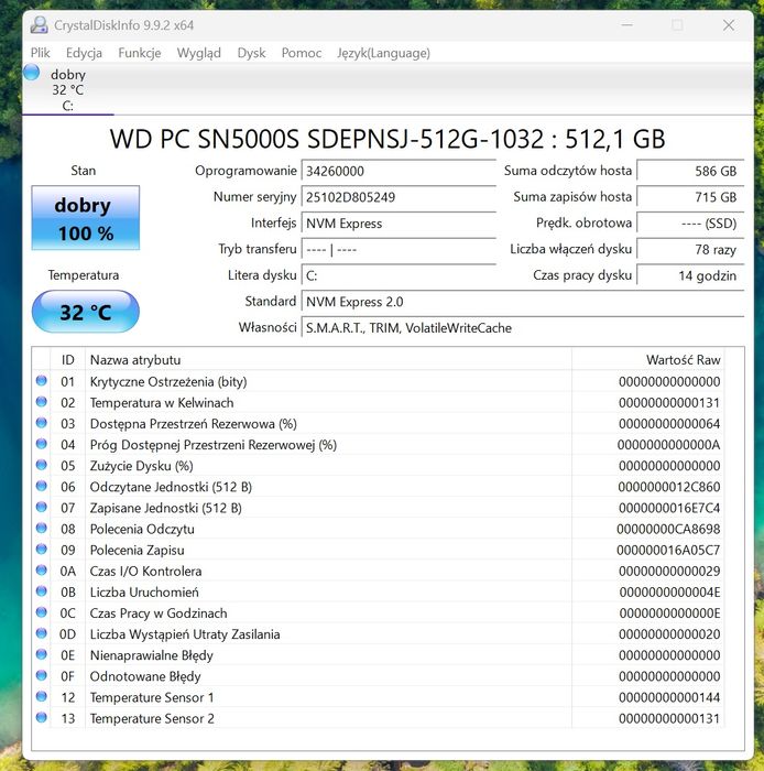 Dysk SSD NVMe 4x4gen 512GB