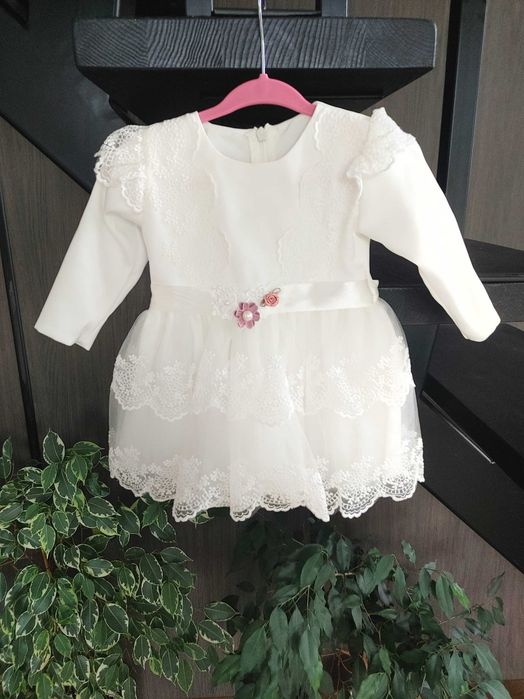 Sukienka, płaszczyk- zestaw do Chrztu r.68