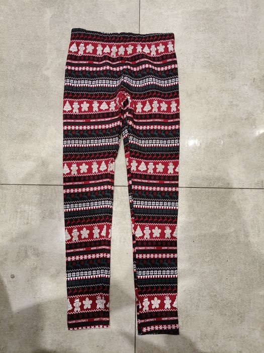 Legginsy świąteczne r.134 nowe bez metki