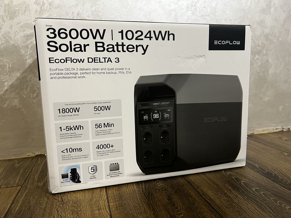 Зарядна станція EcoFlow DELTA 3 EU / 1800 Вт / 1024 Вт⋅год / LiFePO4 (EFDELTA3-EU)
