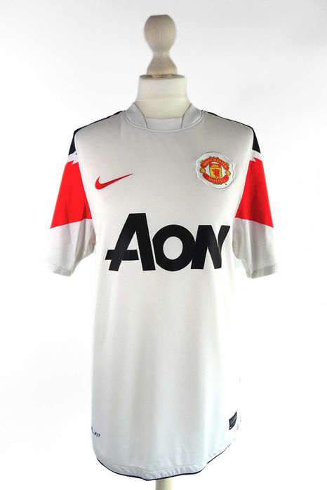 Oryginalna koszulka Manchester United 2010/11 Away Nike Vintage, biała, rozmiar S, sport, piłka nożna