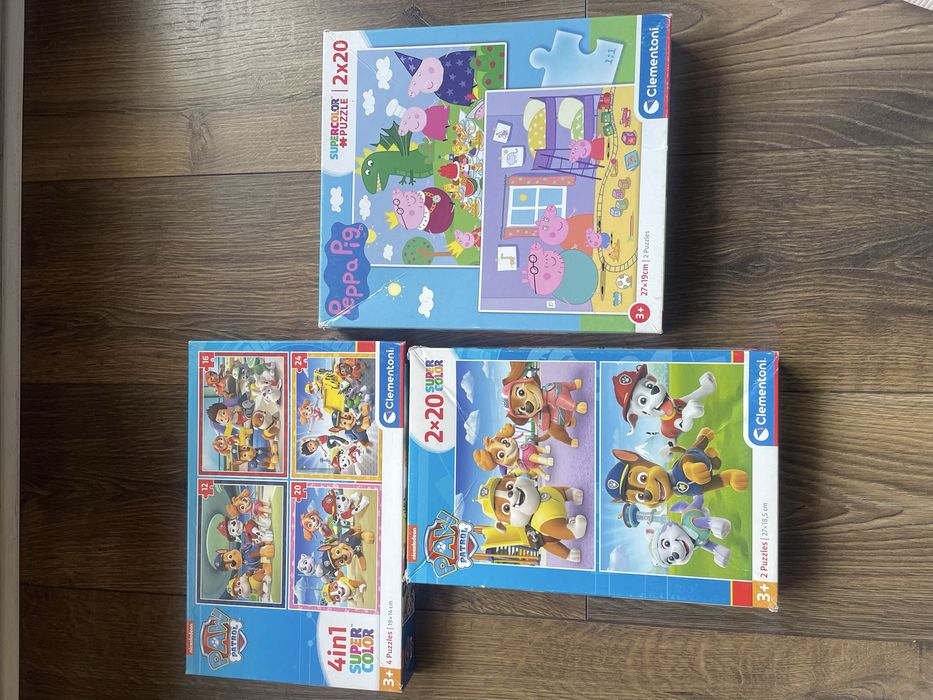 Zestaw puzzli psi patrol i swinka peppa