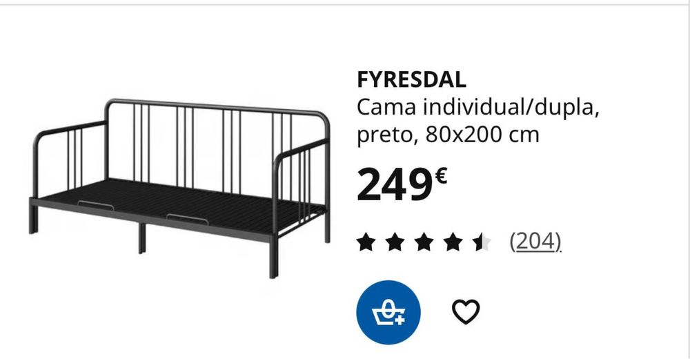 Cama de ferro  IKEA opcao solteiro/ casal