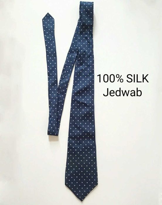 Krawat w kropki elegancki 100% SILK Seta Jedwab