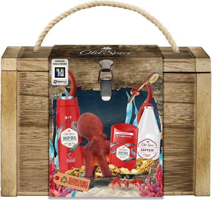 OLD SPICE skrzynia zestaw prezentowy świąteczny Deep Sea 4w1