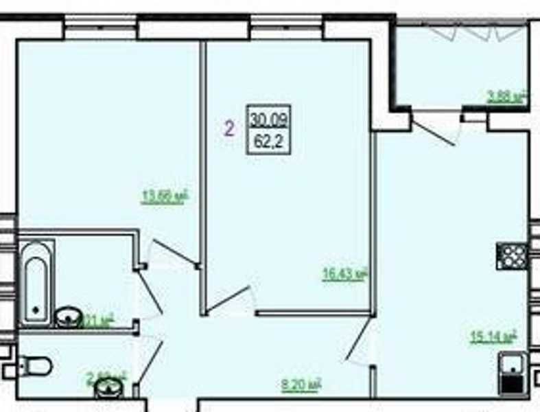 ПSродам 2к S 63м в новострое ЖК Сказка. Холодная Гора.Q
