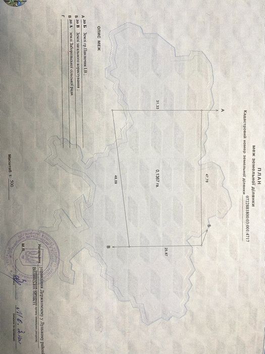 Продам земельну ділянку с. Забороль