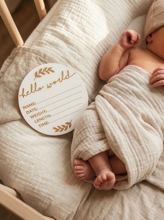 Табличка метрика для перших фото новонародженого