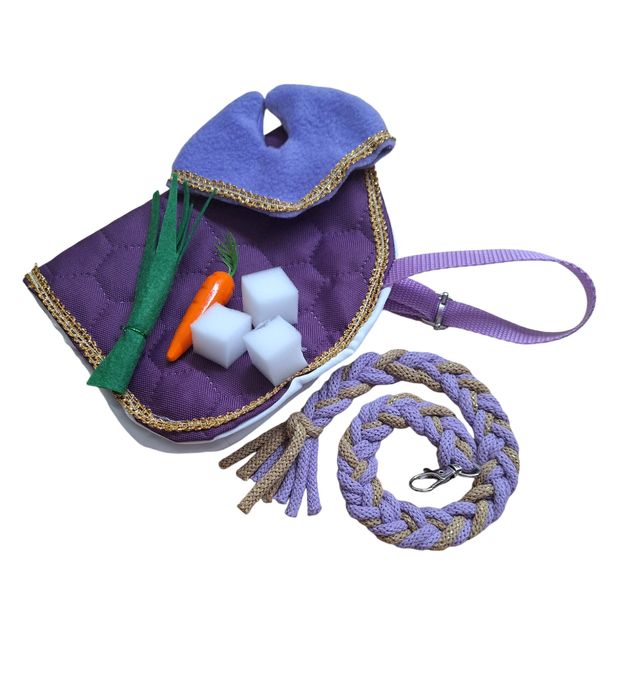 Zestaw (derka,nauszniki,uwiąz,smaczki dla hobby horse a3 lub a4