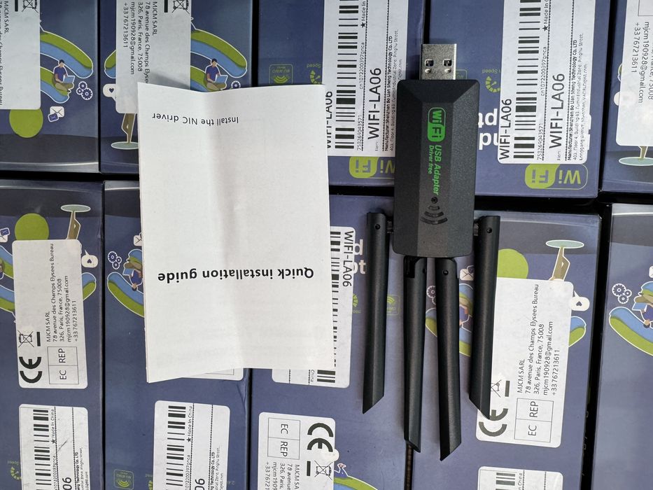 Двохдіапазонний USB WiFi 5 адаптер Vaorlo 1200 Mbps Dual Band 2.4G/5G