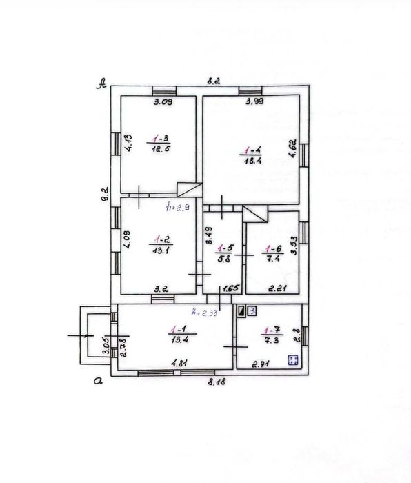 Продаж цегляного будинку 78м². 4 кімнати. 33 сотки. Центр. ID:813