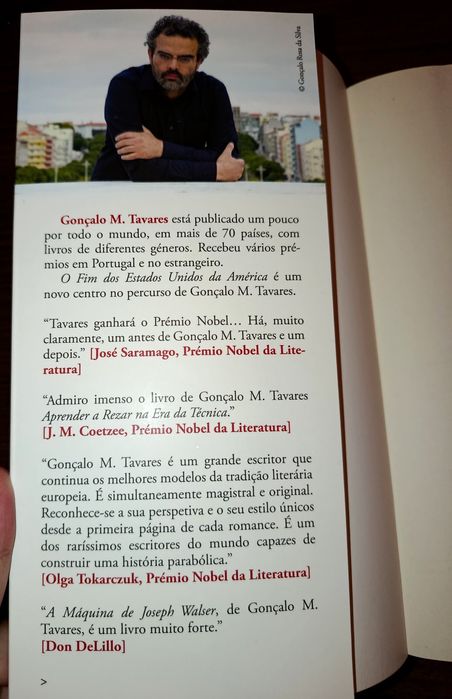 Livro: O Fim dos Estados Unidos da América, Gonçalo M. Tavares