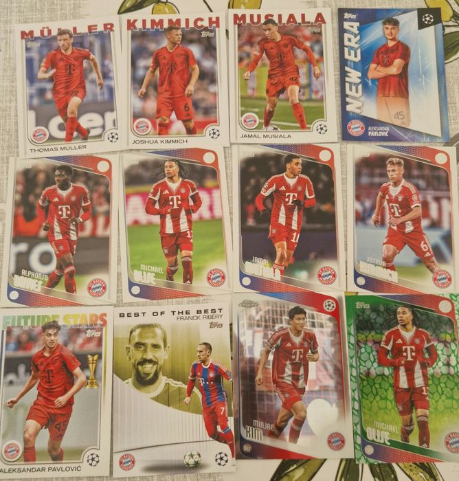Lote 12 Cartas Topps UEFA Bayern Munique