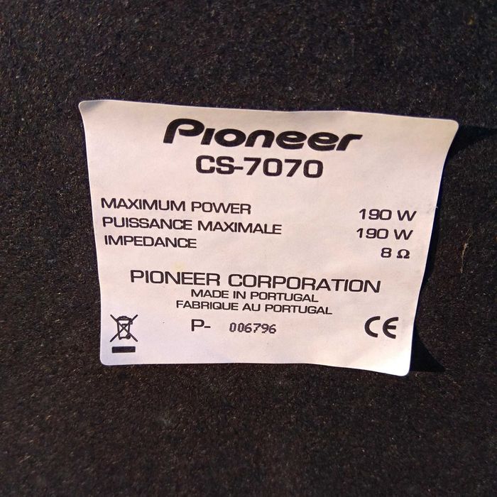 Potężne Pioneer CS-7070 kolumny głośnikowe bas 25cm 190W maskownice,super!