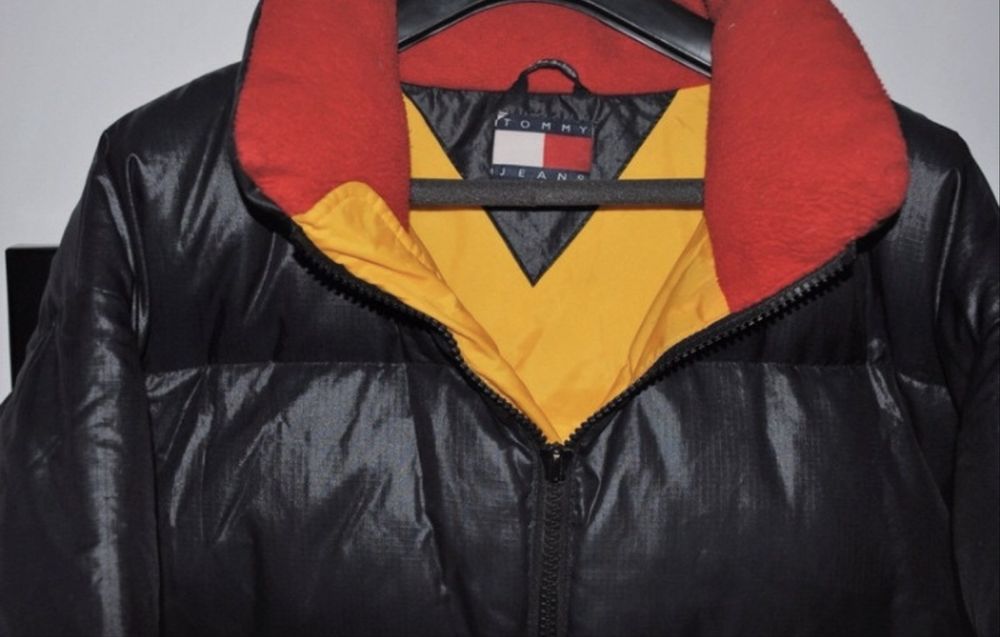 Kurtka zimowa Tommy Hilfiger | L/XL Męska puchowa gruba granatowa