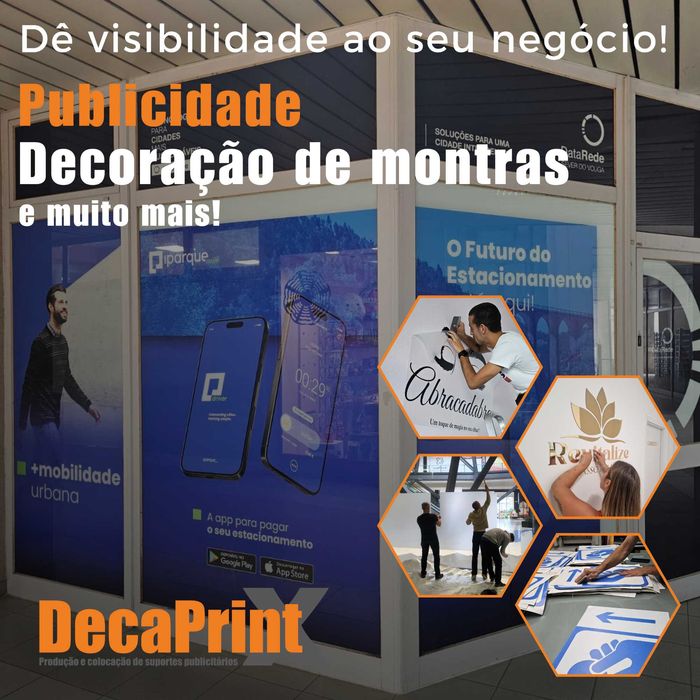 Decoração de montras, vinil e outros suportes publicitários