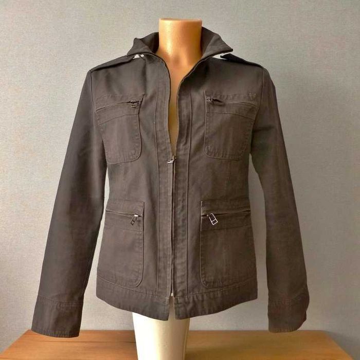 Quiz brązowa męska katana krótka kurtka z kieszeniami XS