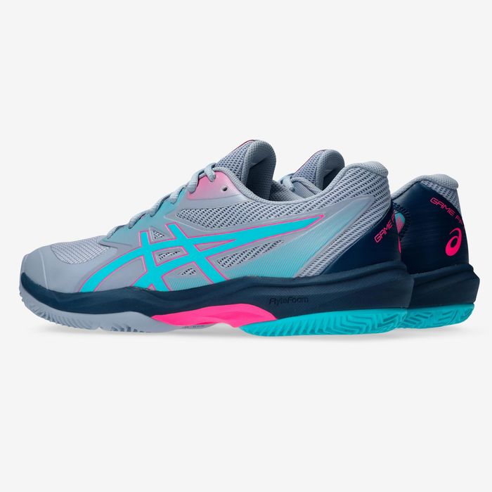 Calçado de padel homem - Asics gel game FF Cinza Azul Rosa