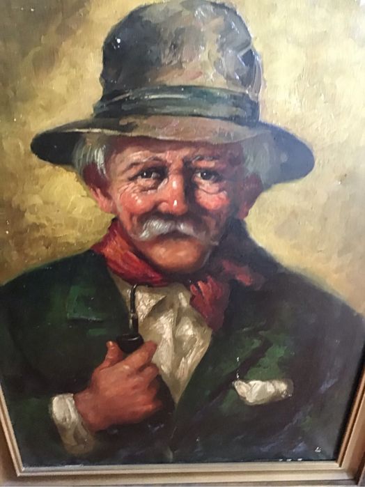Grande retrato óleo sobre tela emoldurado.Negociável.