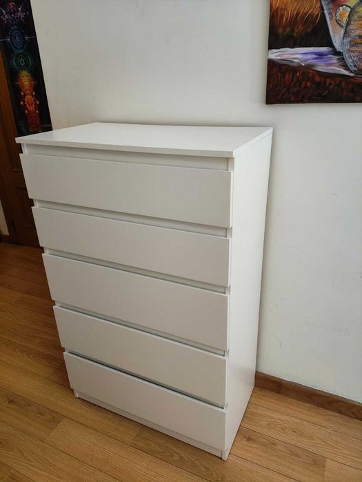 Cómoda IKEA KULLEN 5 Gavetas (Branca) – Como Nova