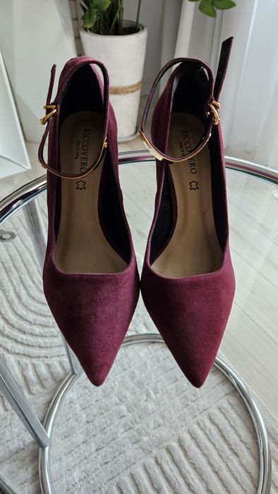 Czółenka szpilki burgund 38 Riccovero