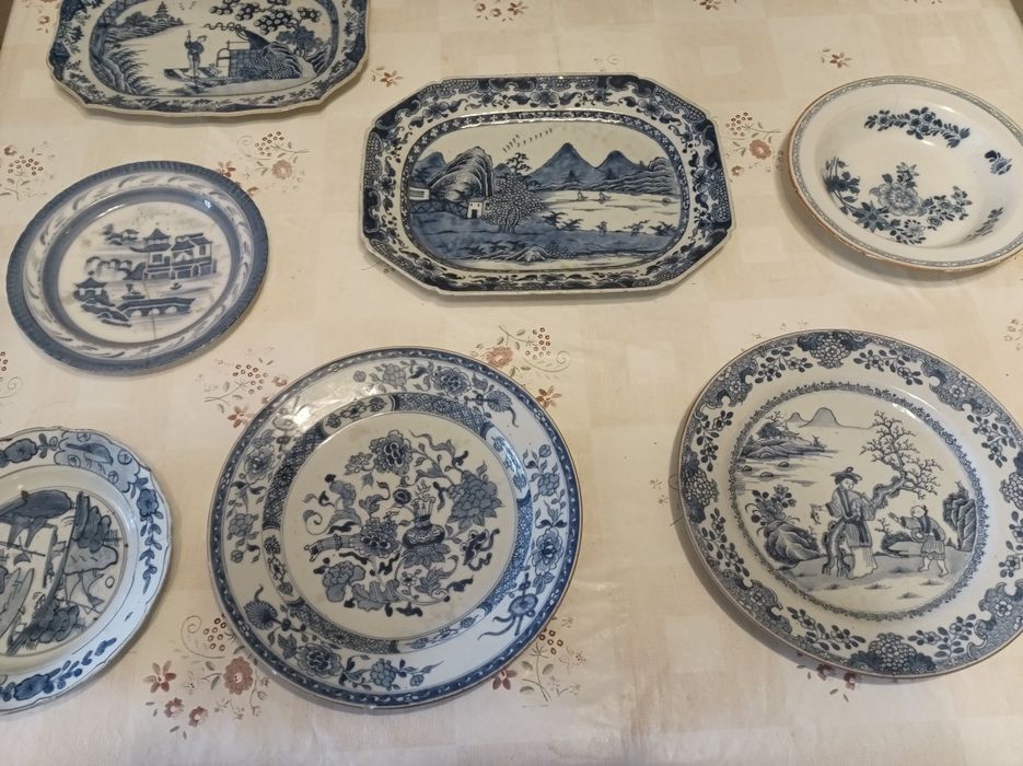 7 peças de louça China Azul