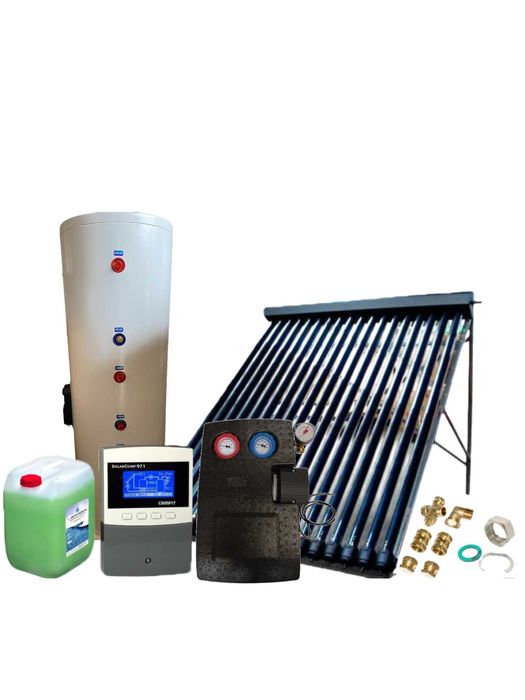 Zestaw solarny, 40 rur kolektor słoneczny, 400L zasobnik nierdzewka