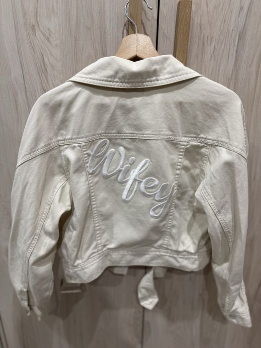 Kurtka Wifey Na ślub Wesele Okrycie Kremowa S Lorenzo