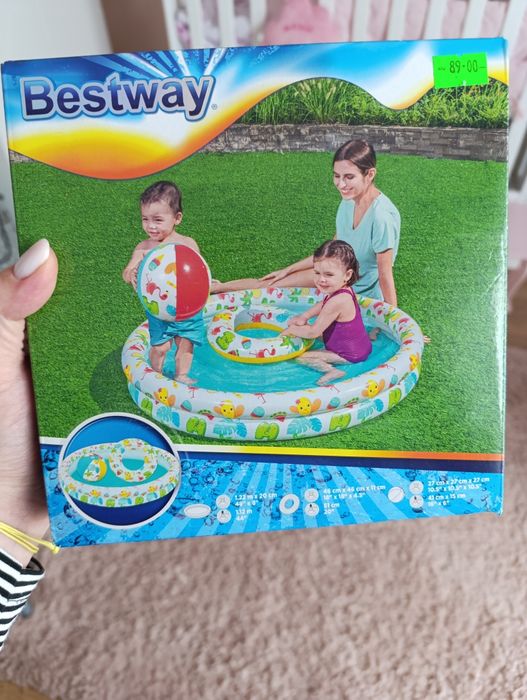 Nowy zestaw basen koło piłka dmuchana bestway 122 cm do pływania zabaw