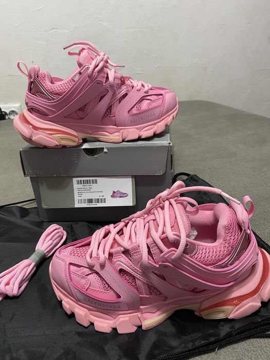 Кросівки balenciaga track 36 37 баленсіага трек трак рожеві 24см