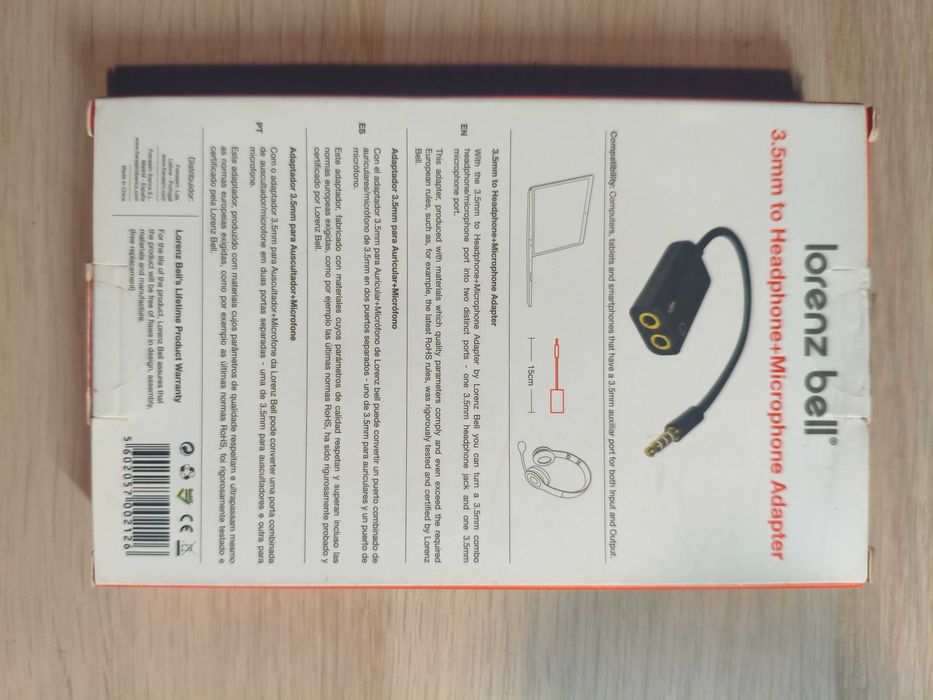 Adaptador Headphone + Microphone