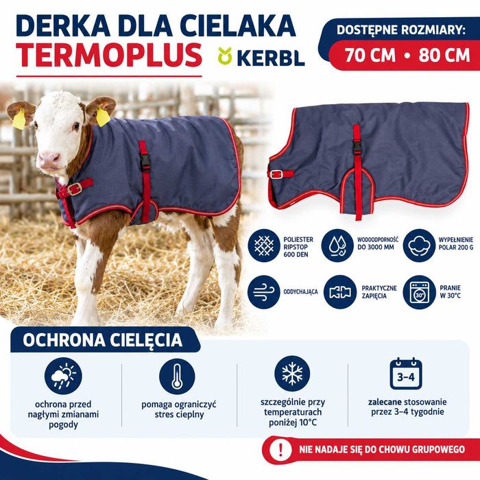 Derka dla cielaka TERMOPLUS granatowa, Kerbl